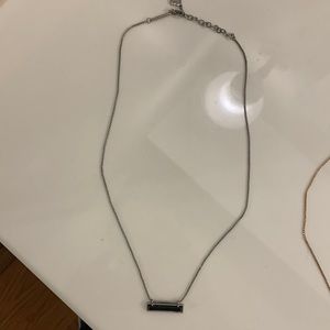 Silver and black Kendra Scott bar necklace!